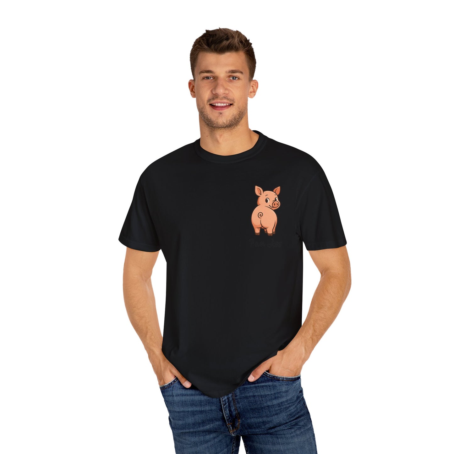 Funny Ham Ass Unisex Garment-Dyed T-Shirt - Cute Pig Design