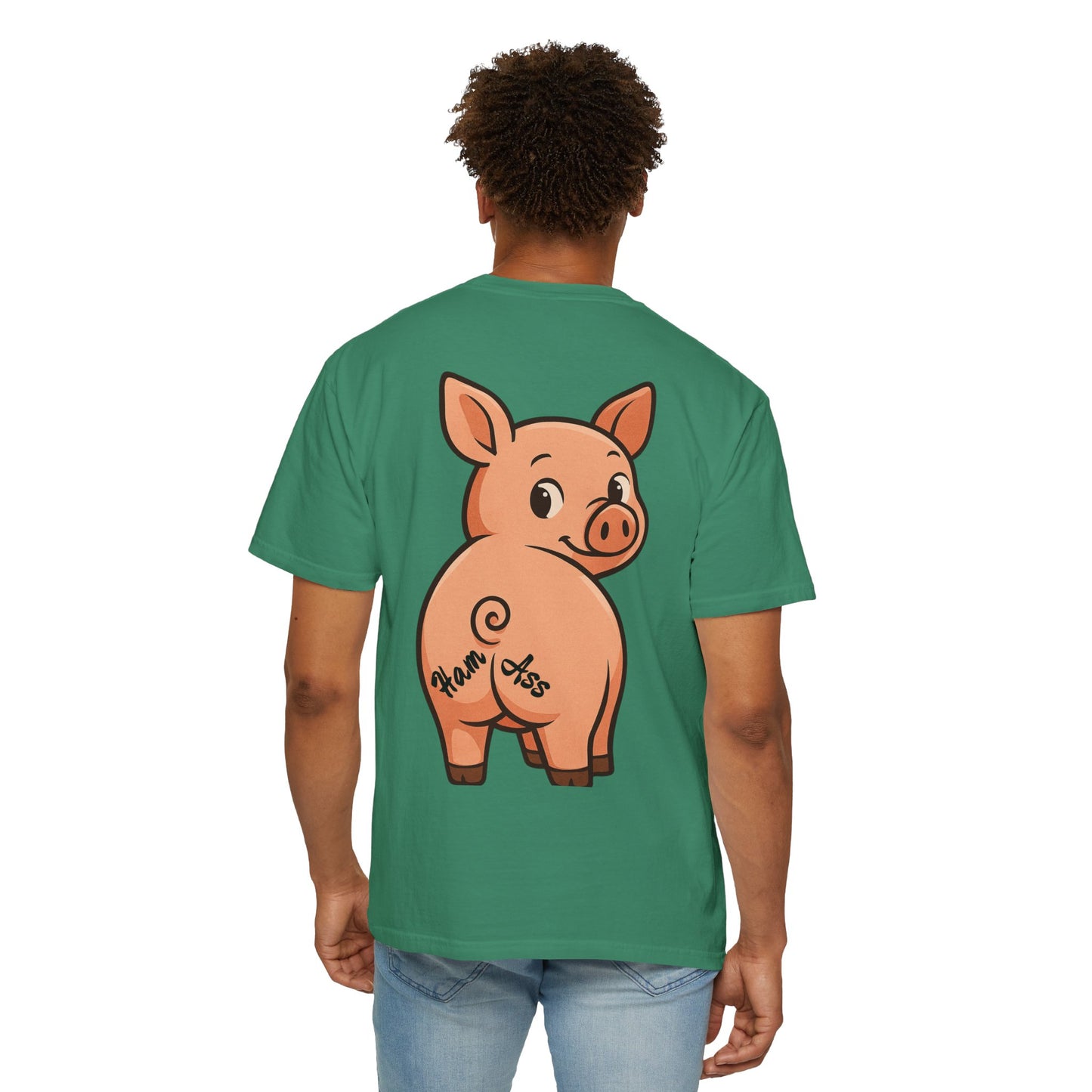 Funny Ham Ass Unisex Garment-Dyed T-Shirt - Cute Pig Design