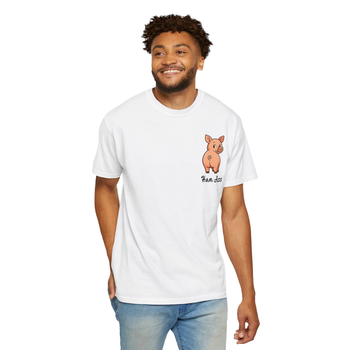 Funny Ham Ass Unisex Garment-Dyed T-Shirt - Cute Pig Design