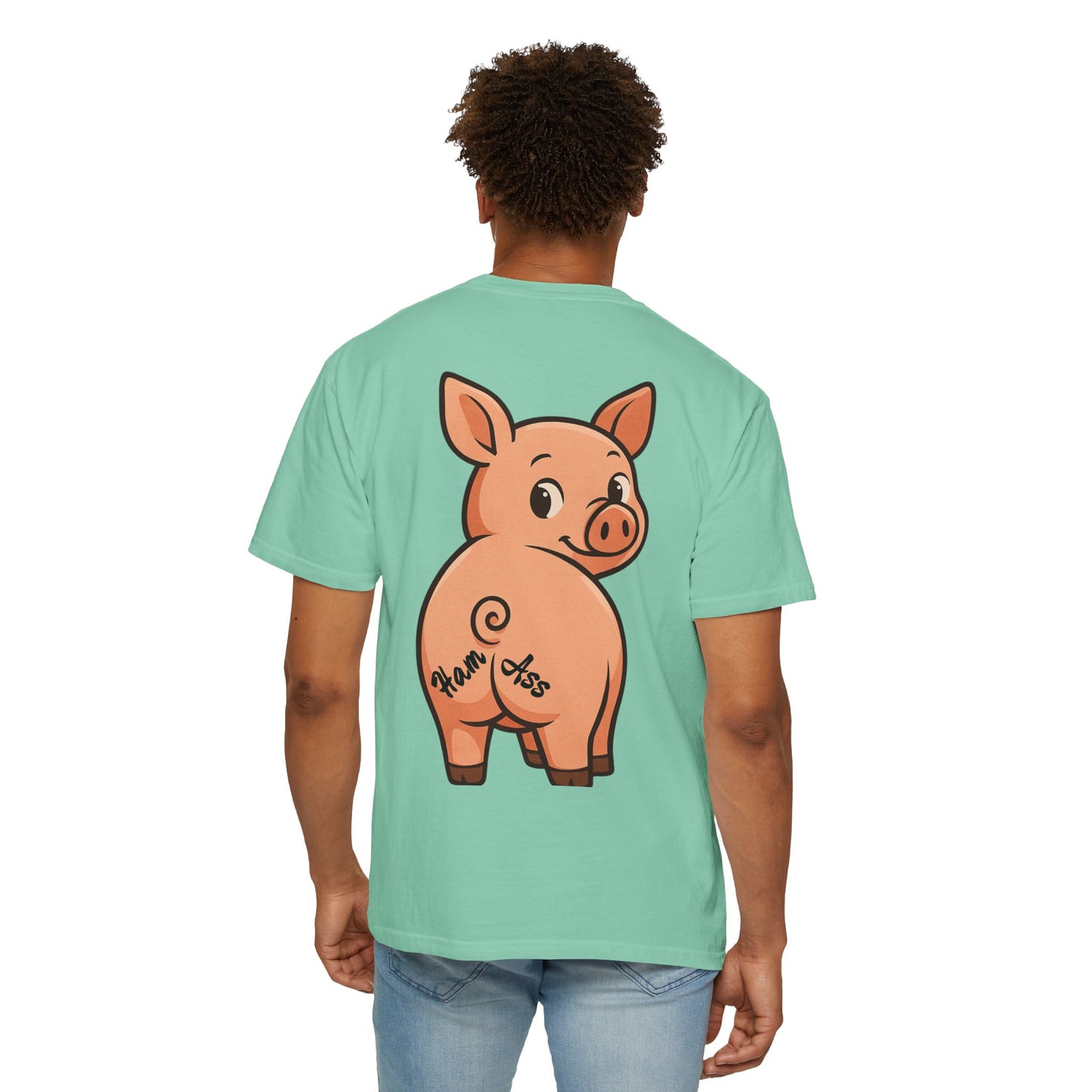 Funny Ham Ass Unisex Garment-Dyed T-Shirt - Cute Pig Design