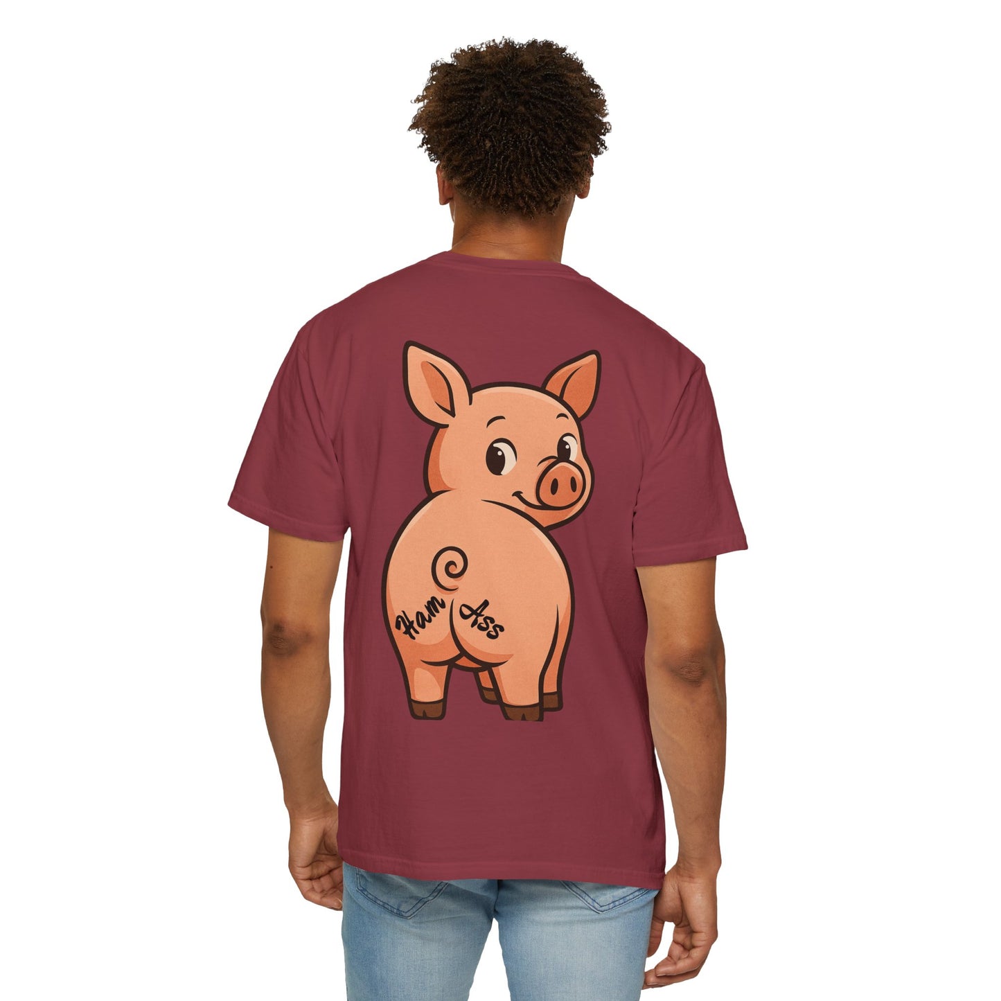 Funny Ham Ass Unisex Garment-Dyed T-Shirt - Cute Pig Design