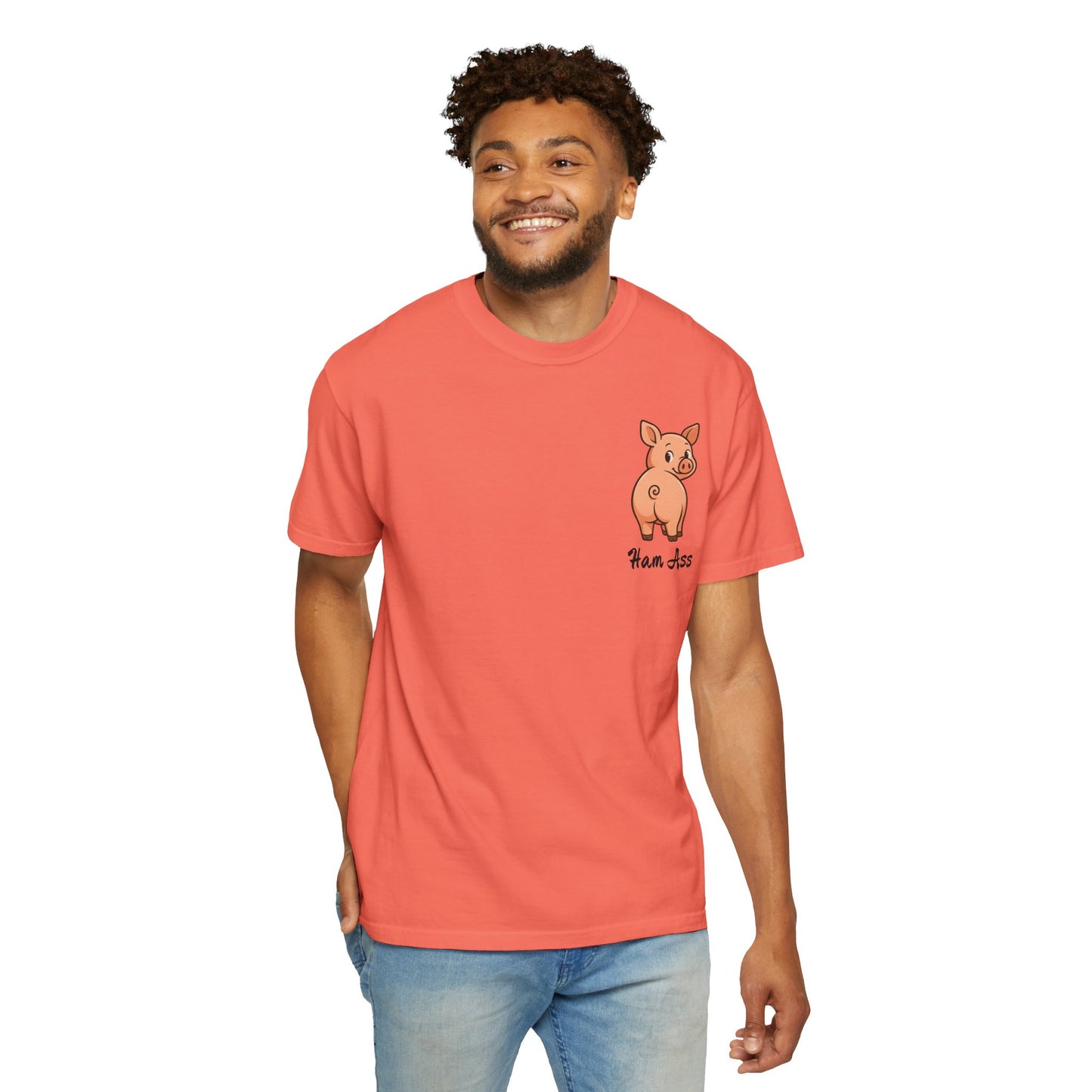 Funny Ham Ass Unisex Garment-Dyed T-Shirt - Cute Pig Design