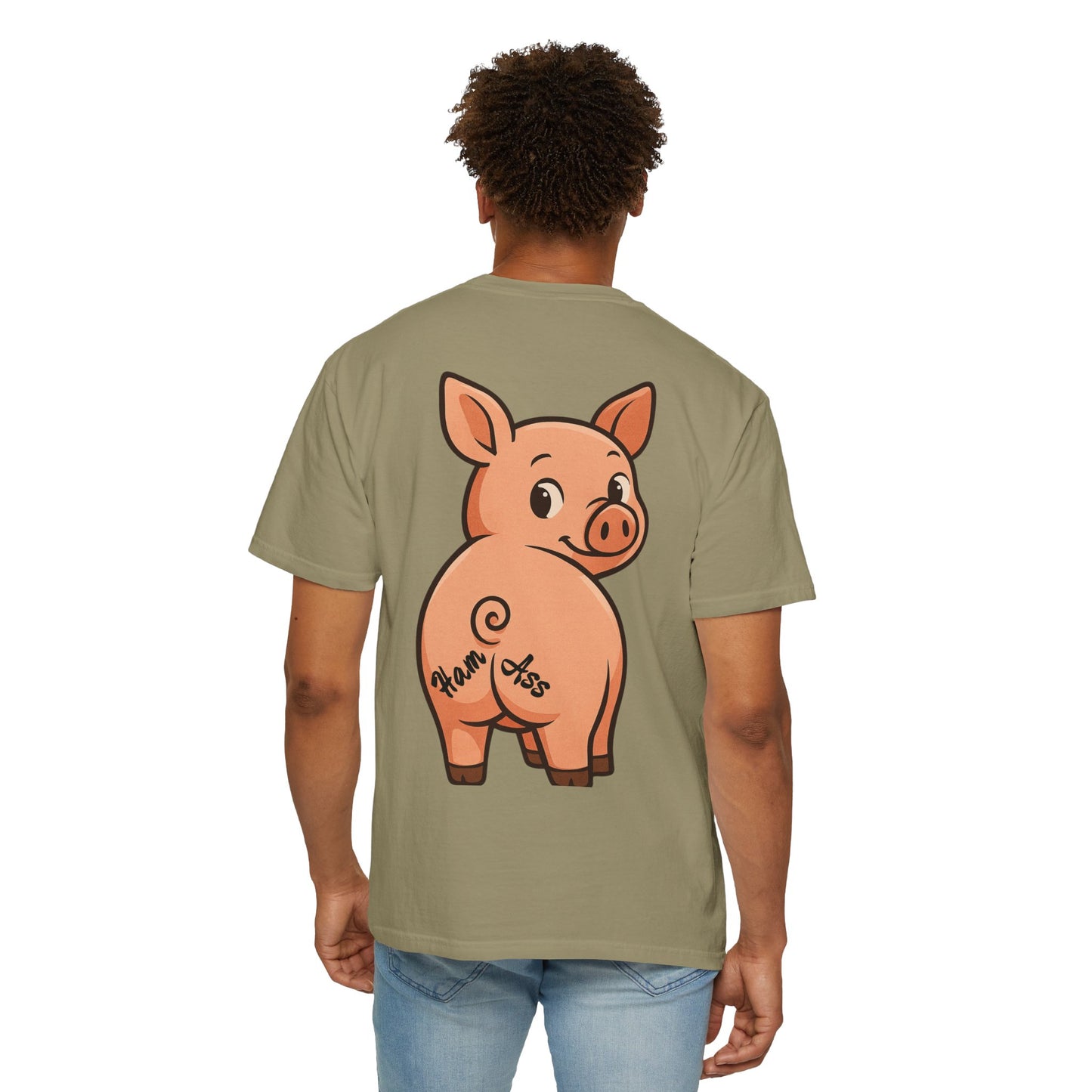 Funny Ham Ass Unisex Garment-Dyed T-Shirt - Cute Pig Design
