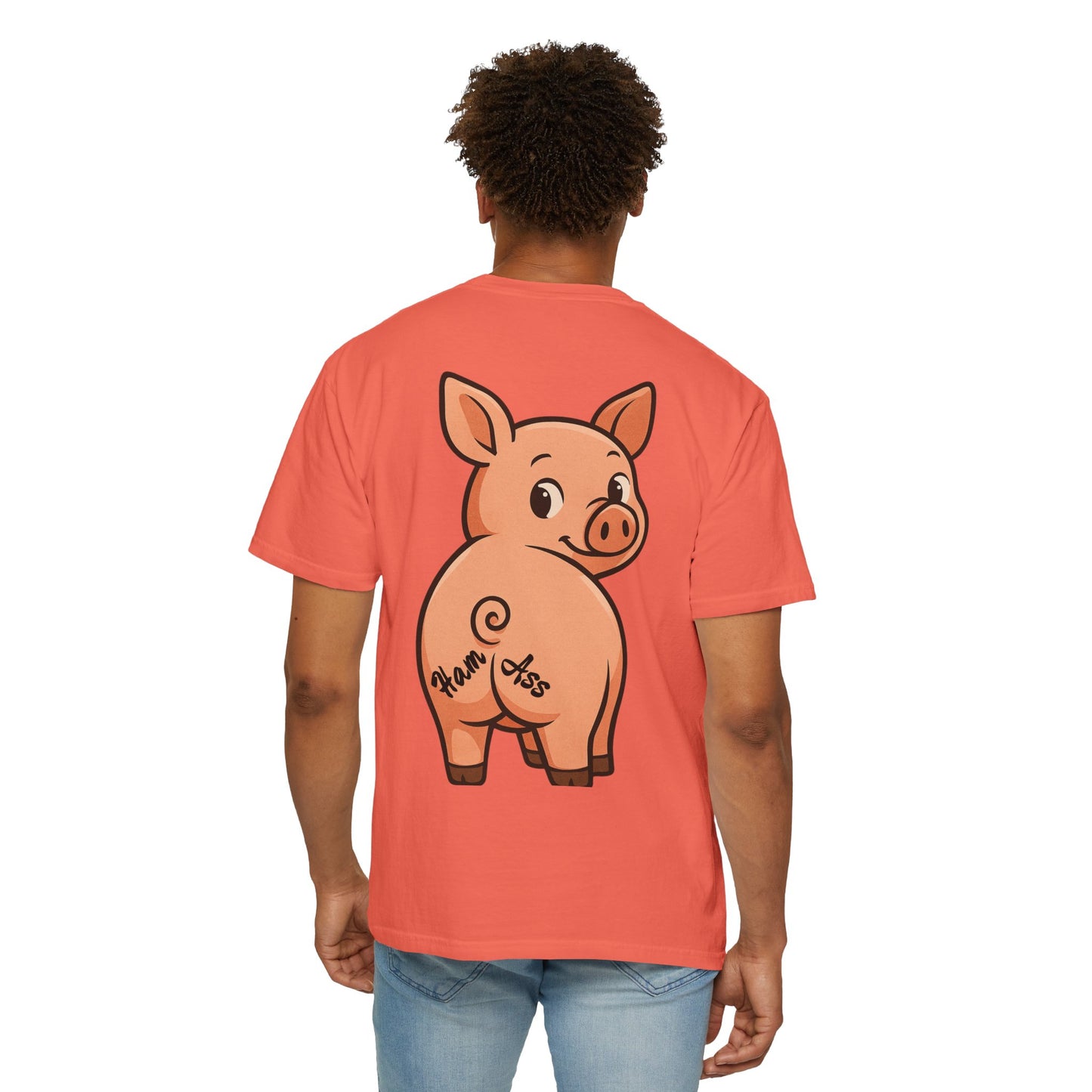 Funny Ham Ass Unisex Garment-Dyed T-Shirt - Cute Pig Design