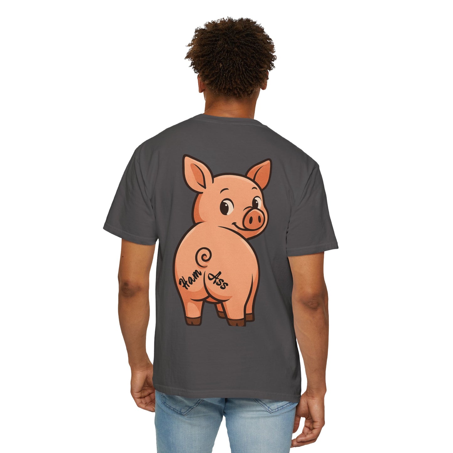 Funny Ham Ass Unisex Garment-Dyed T-Shirt - Cute Pig Design