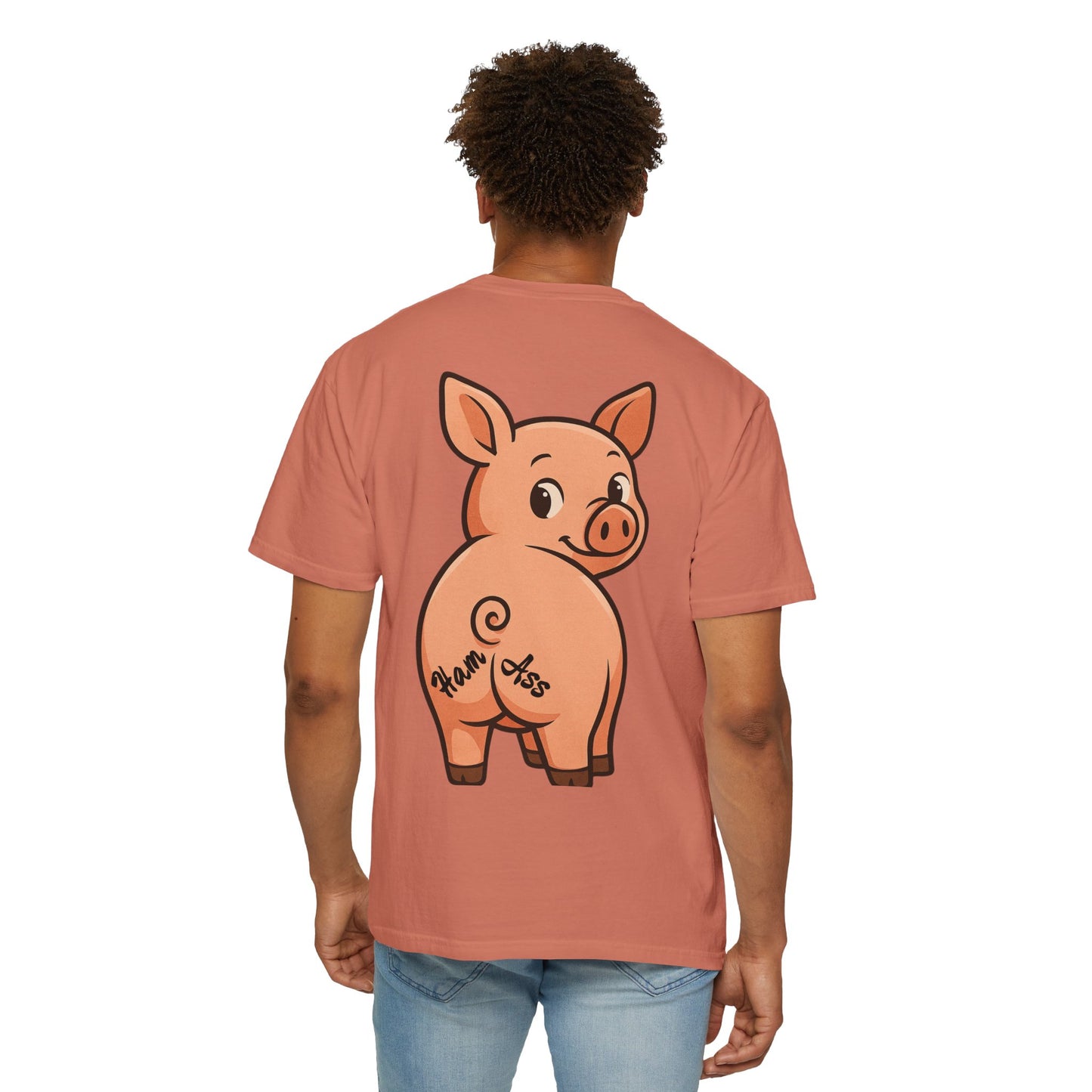 Funny Ham Ass Unisex Garment-Dyed T-Shirt - Cute Pig Design