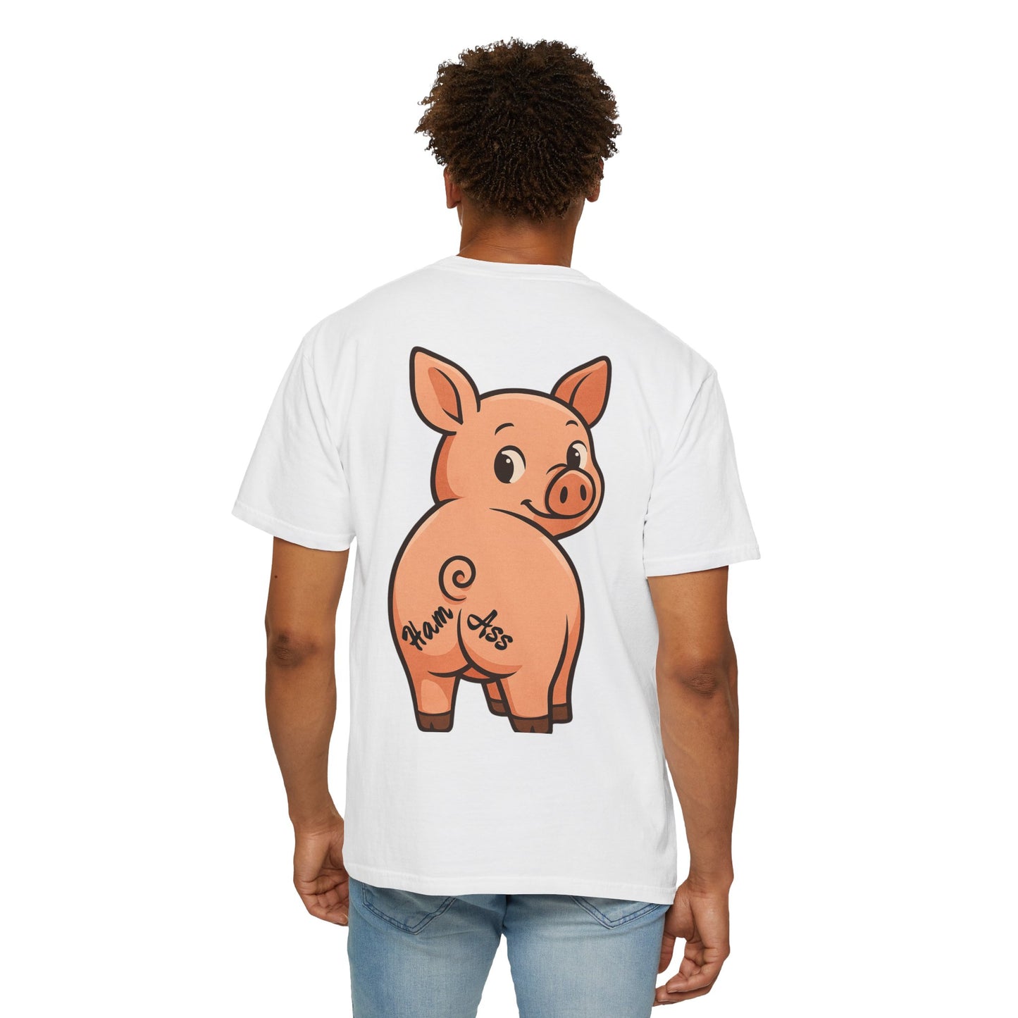 Funny Ham Ass Unisex Garment-Dyed T-Shirt - Cute Pig Design