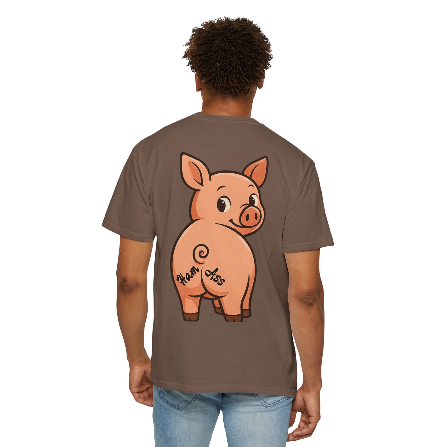 Funny Ham Ass Unisex Garment-Dyed T-Shirt - Cute Pig Design