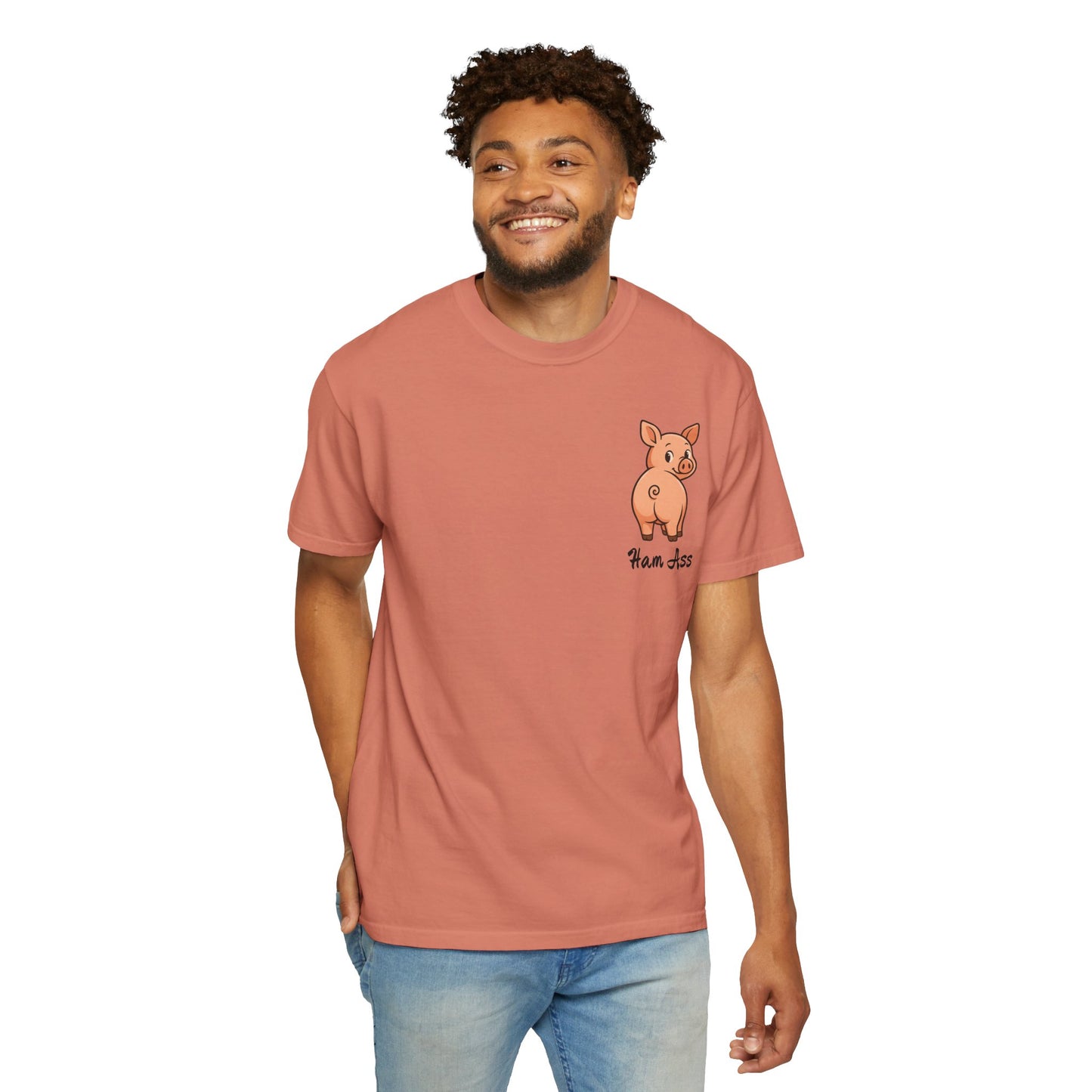 Funny Ham Ass Unisex Garment-Dyed T-Shirt - Cute Pig Design