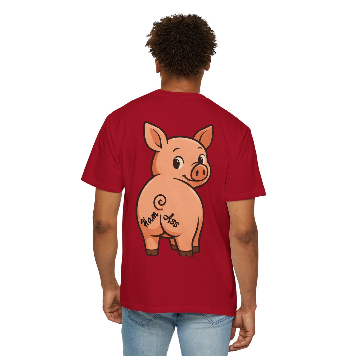 Funny Ham Ass Unisex Garment-Dyed T-Shirt - Cute Pig Design