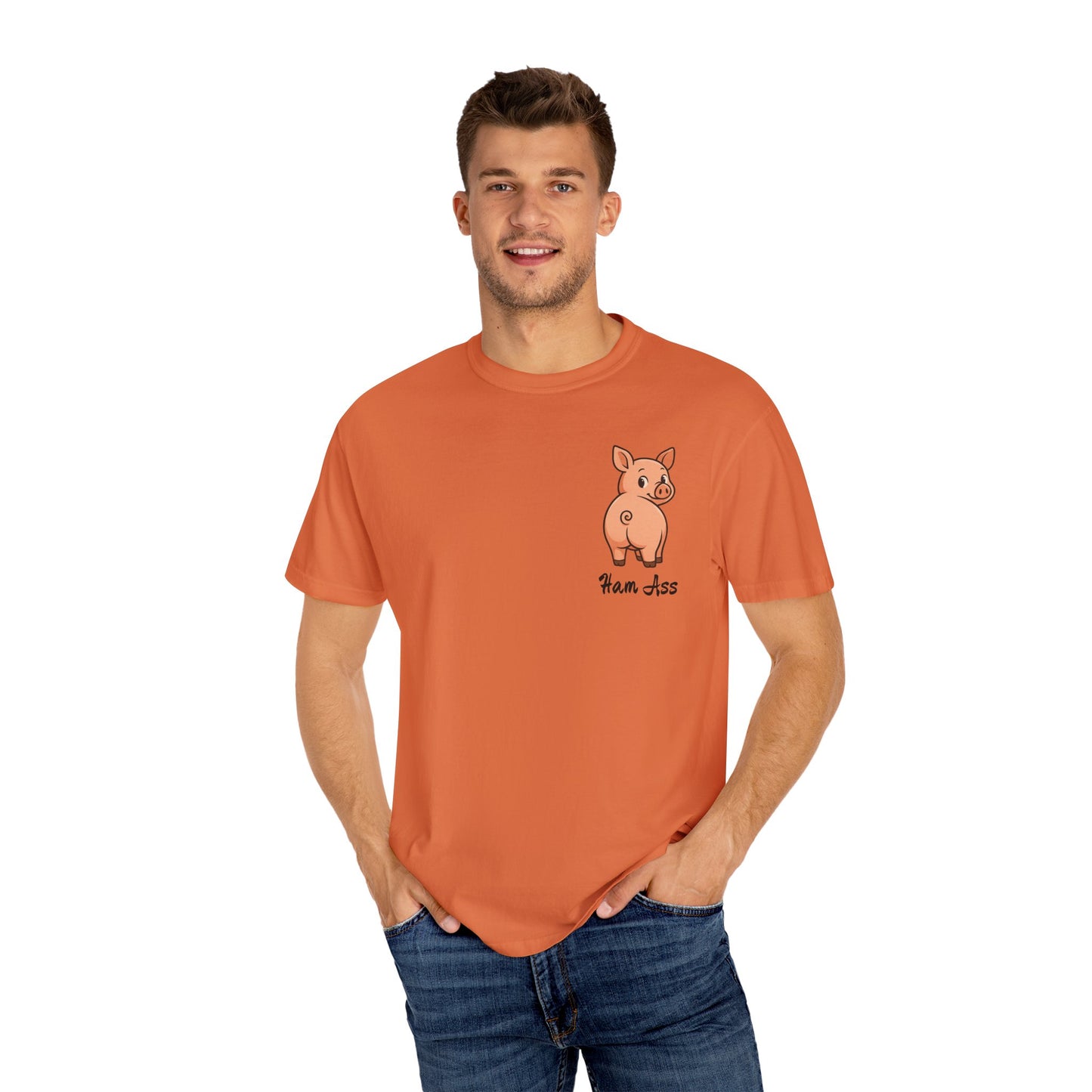 Funny Ham Ass Unisex Garment-Dyed T-Shirt - Cute Pig Design