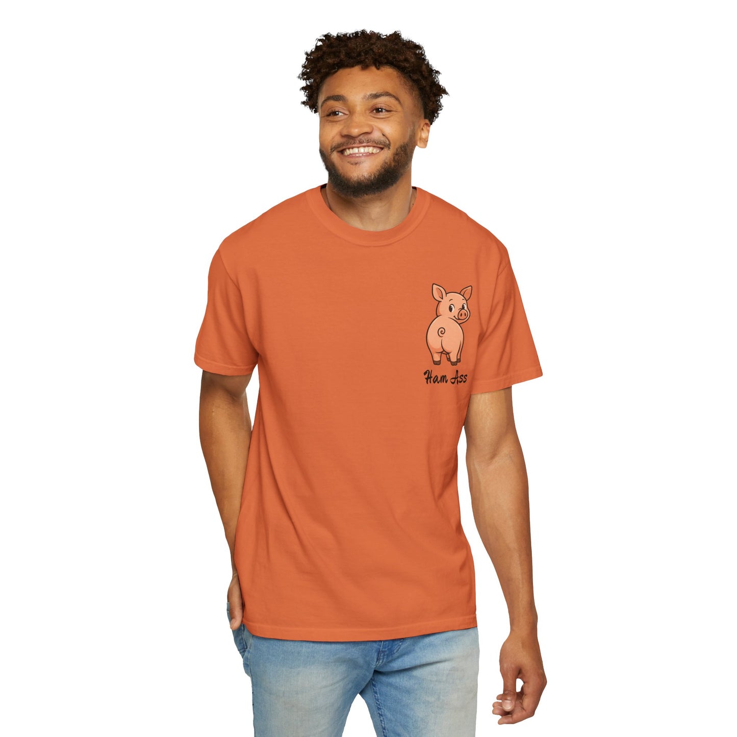 Funny Ham Ass Unisex Garment-Dyed T-Shirt - Cute Pig Design