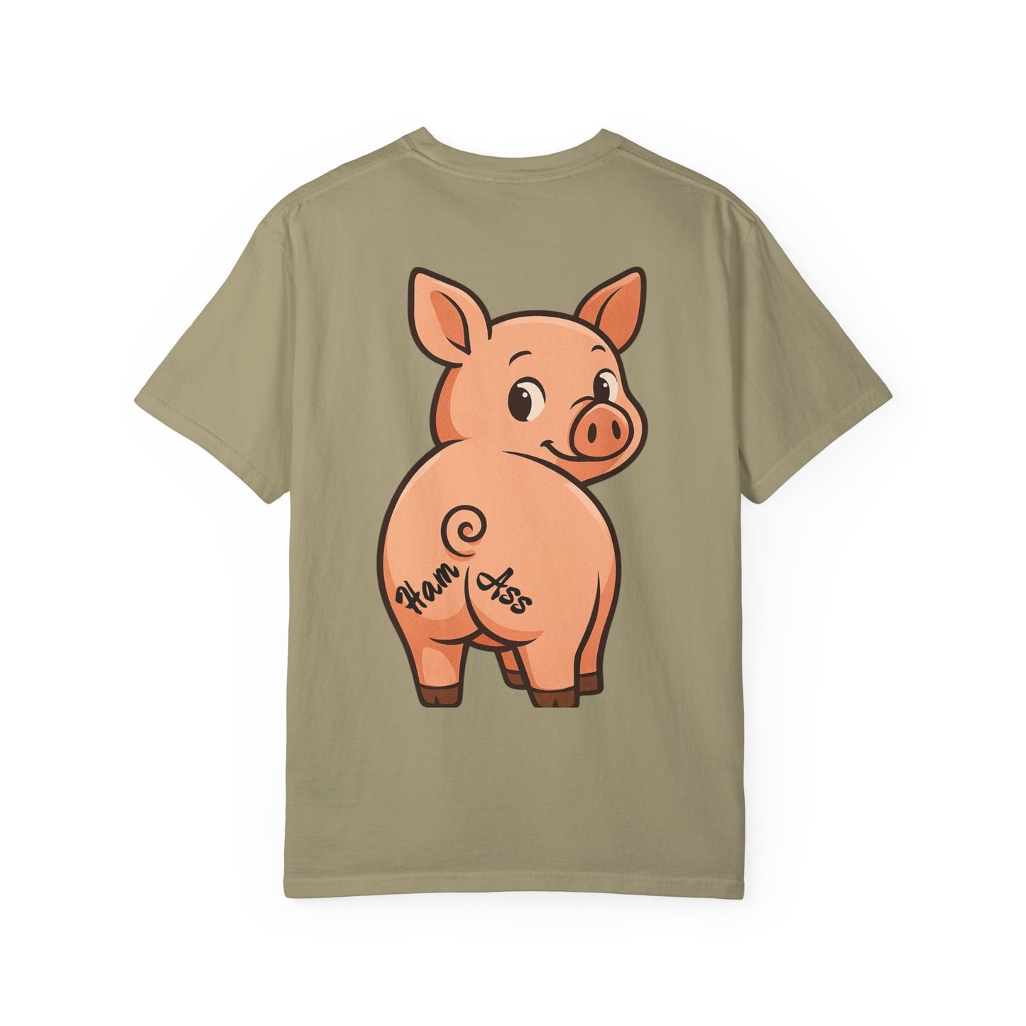 Funny Ham Ass Unisex Garment-Dyed T-Shirt - Cute Pig Design