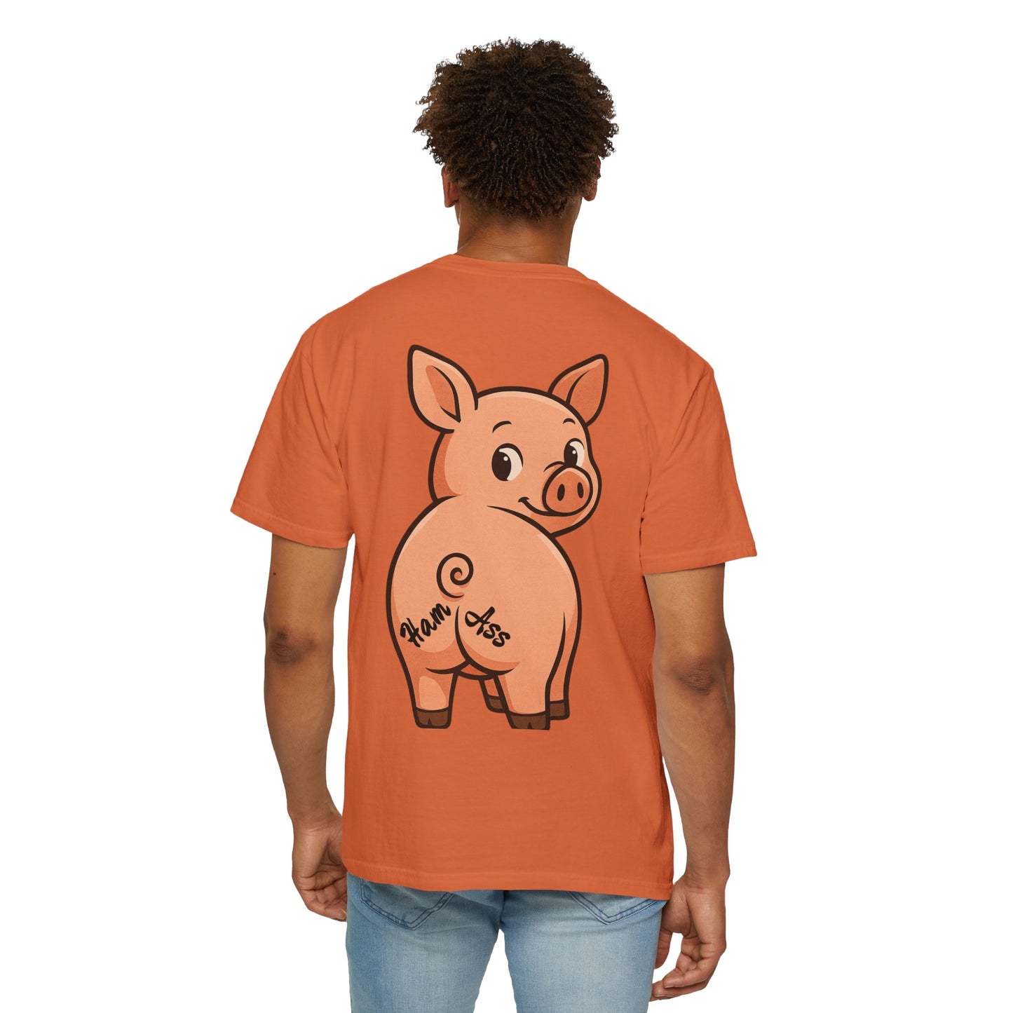 Funny Ham Ass Unisex Garment-Dyed T-Shirt - Cute Pig Design