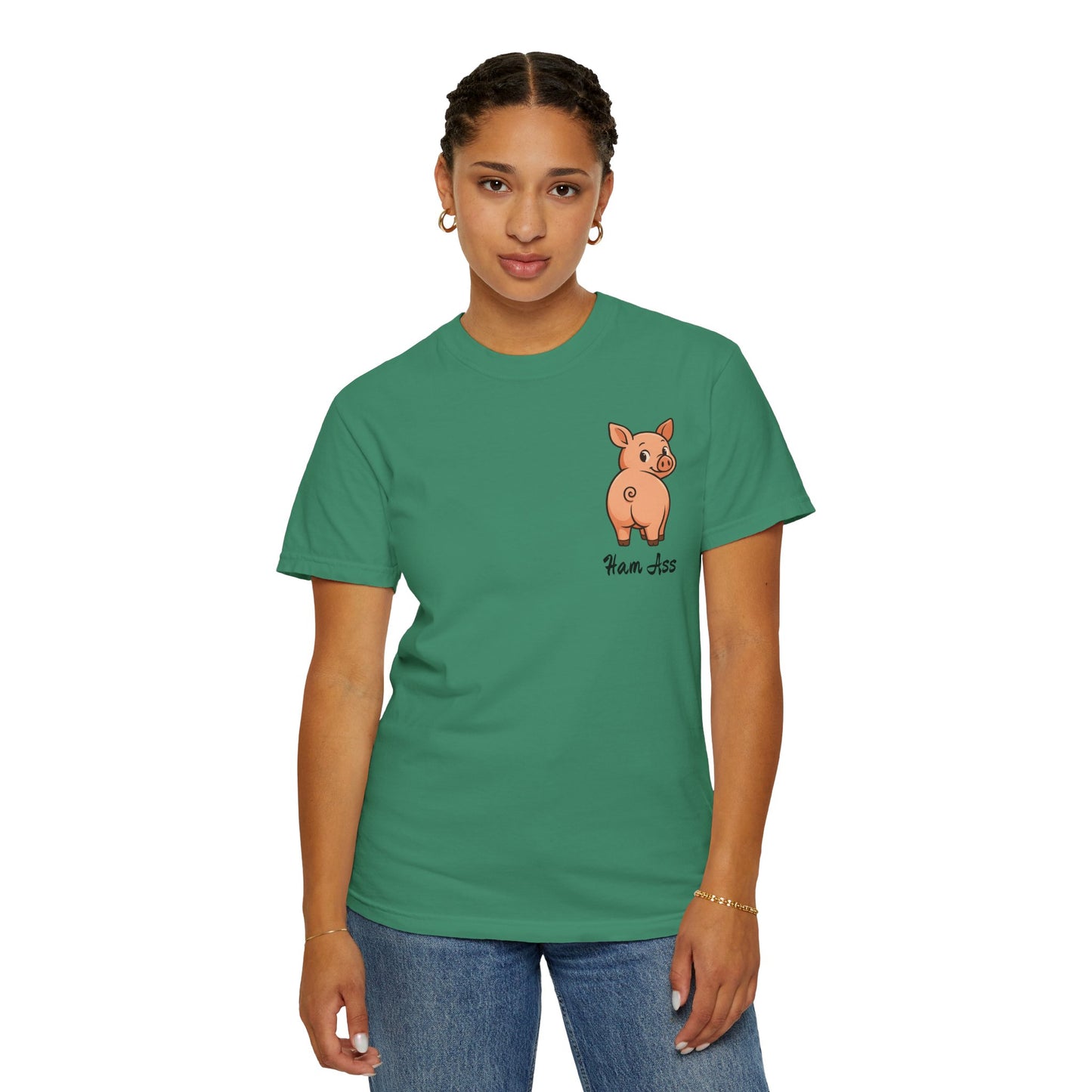 Funny Ham Ass Unisex Garment-Dyed T-Shirt - Cute Pig Design