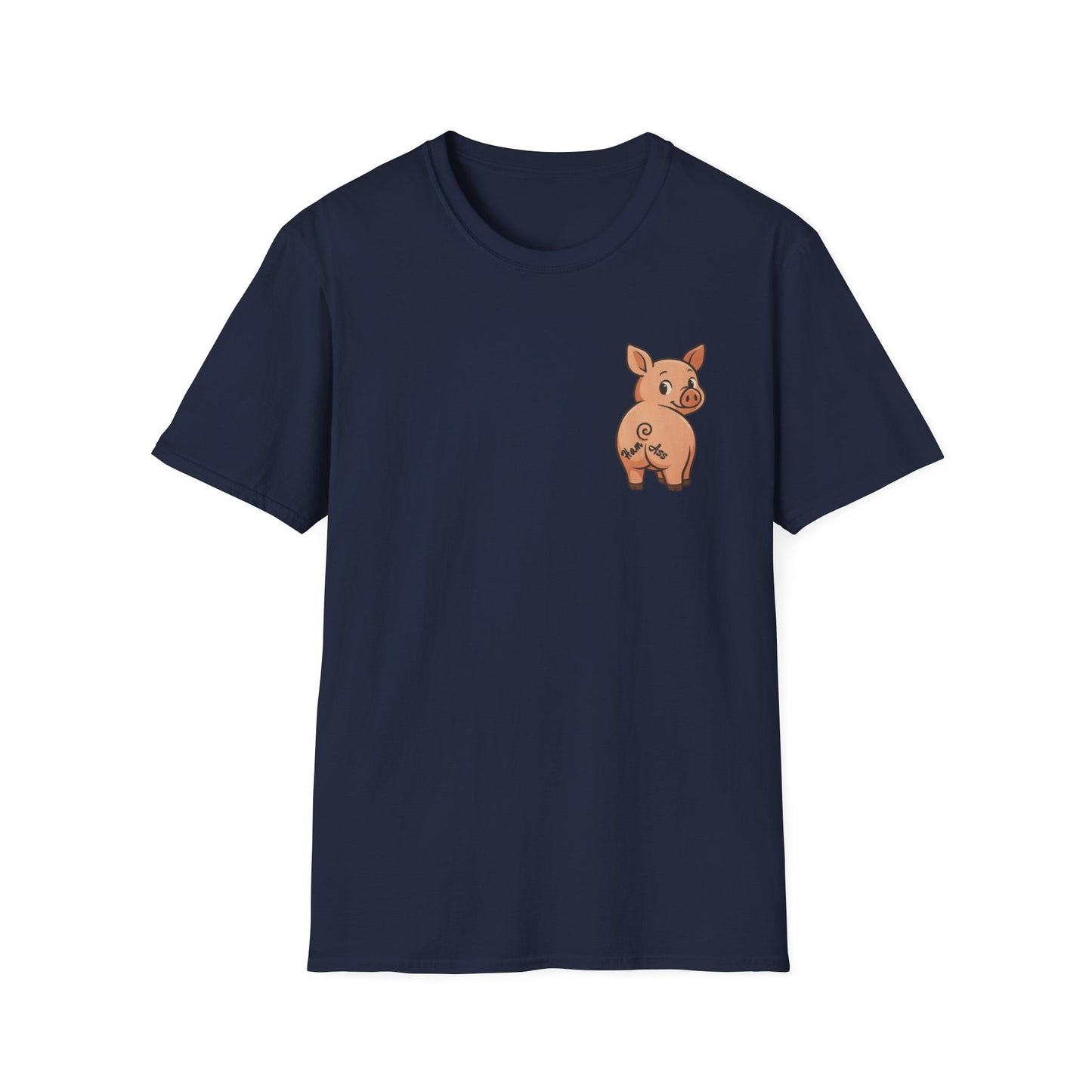 Pig Patch T‑Shirt — Cute Cartoon Pig Pocket Graphic Tee