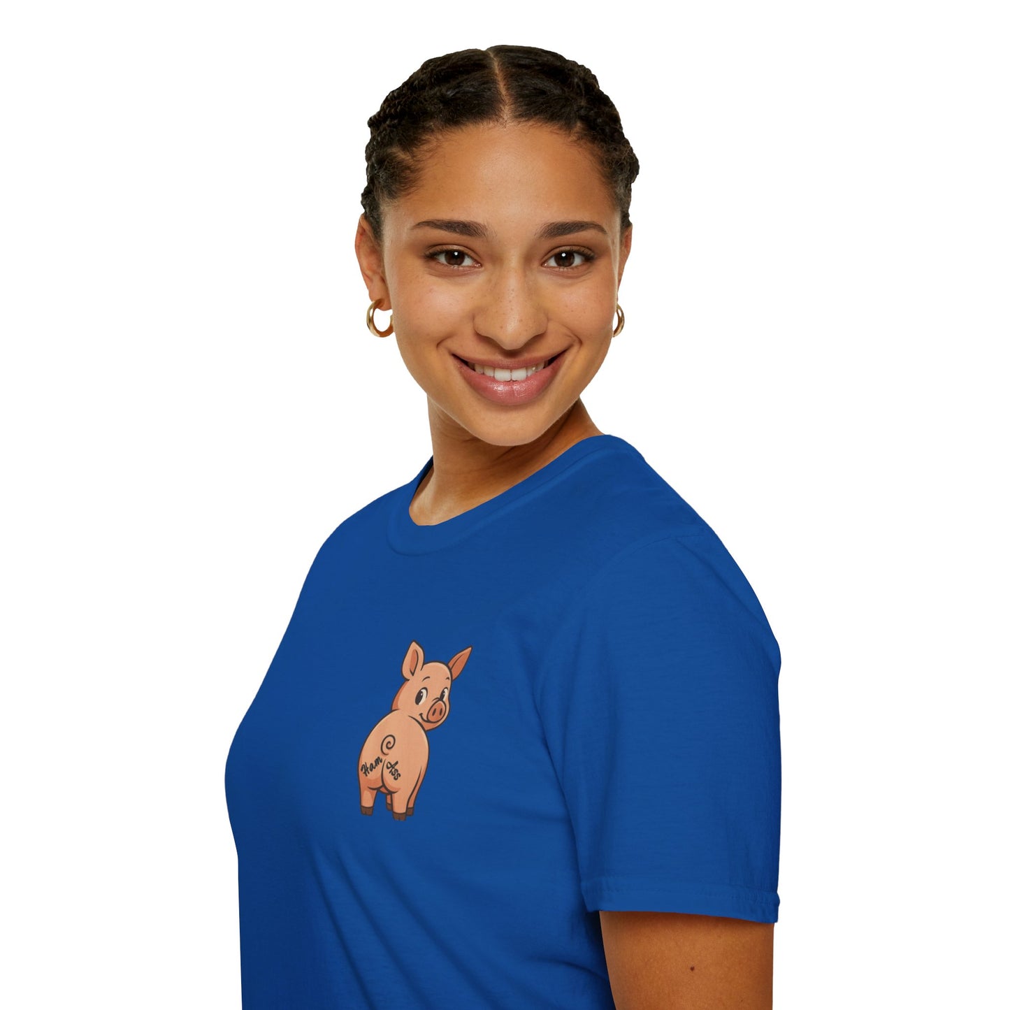 Pig Patch T‑Shirt — Cute Cartoon Pig Pocket Graphic Tee