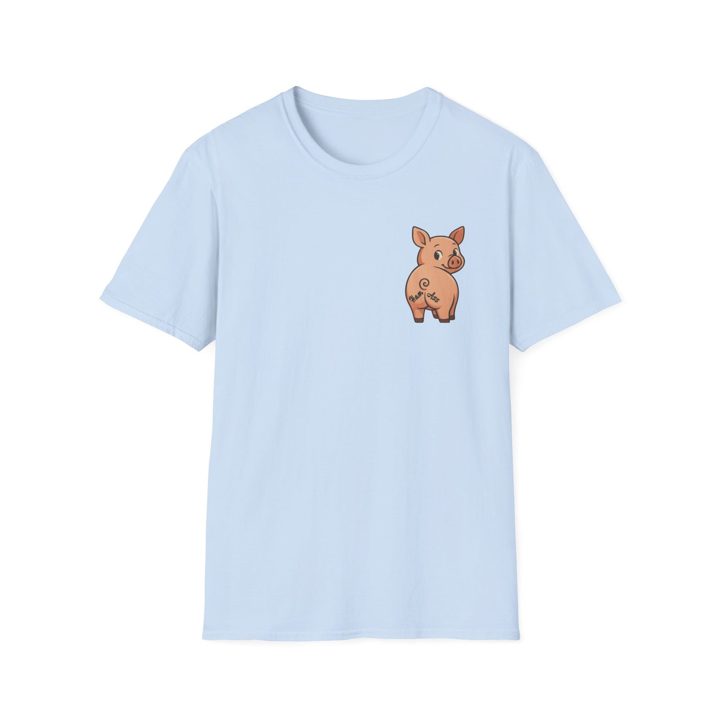 Pig Patch T‑Shirt — Cute Cartoon Pig Pocket Graphic Tee