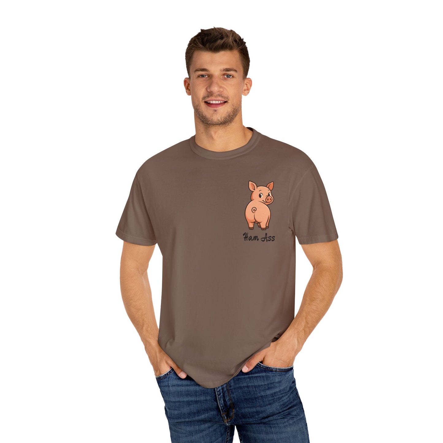 Funny Ham Ass Unisex Garment-Dyed T-Shirt - Cute Pig Design
