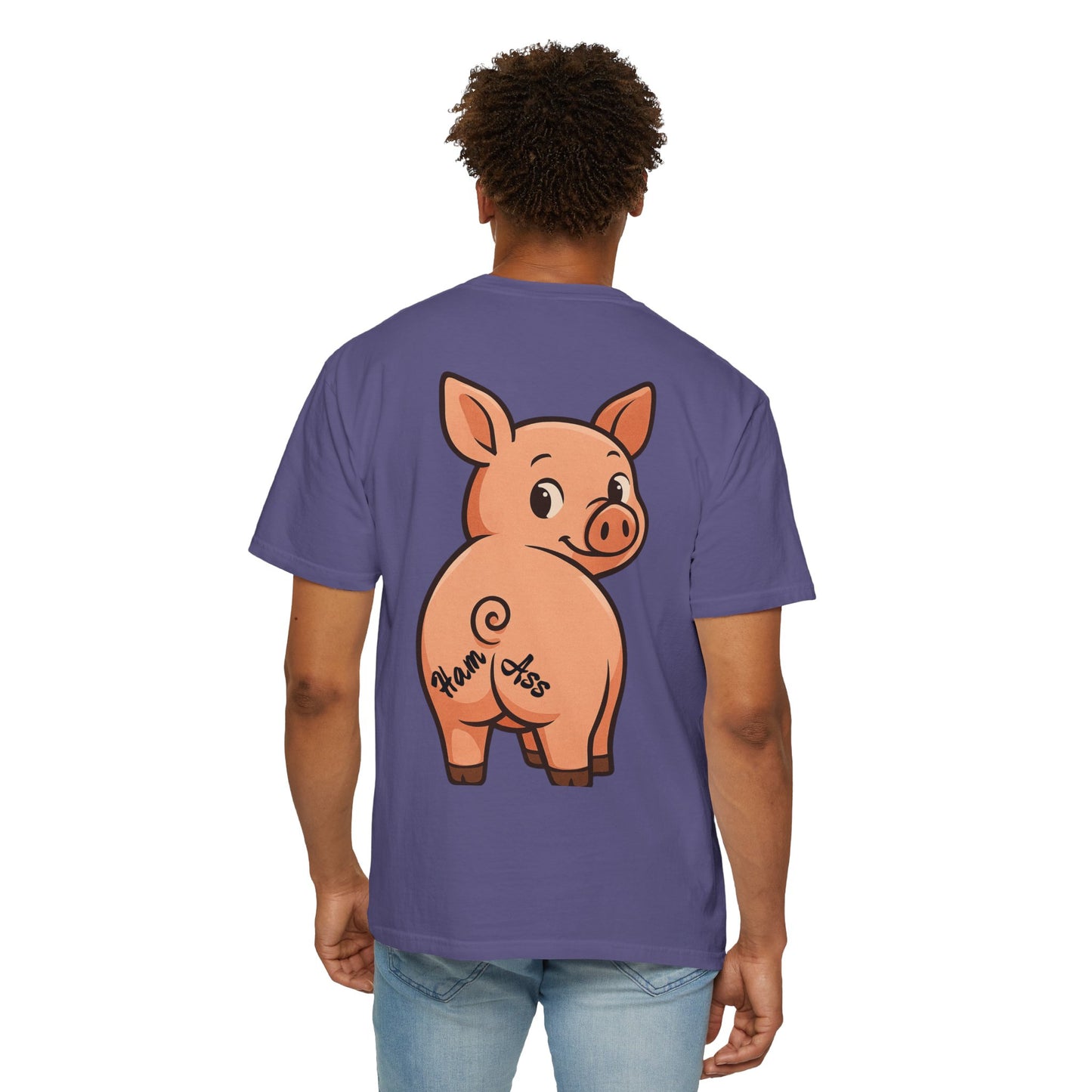 Funny Ham Ass Unisex Garment-Dyed T-Shirt - Cute Pig Design