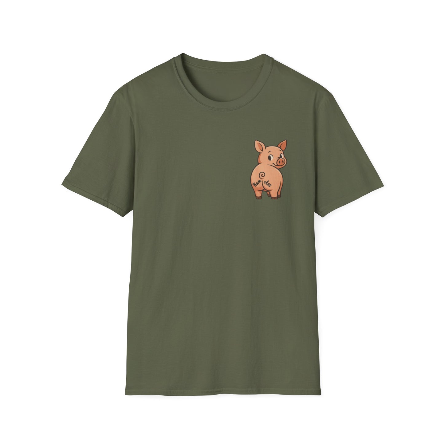 Pig Patch T‑Shirt — Cute Cartoon Pig Pocket Graphic Tee