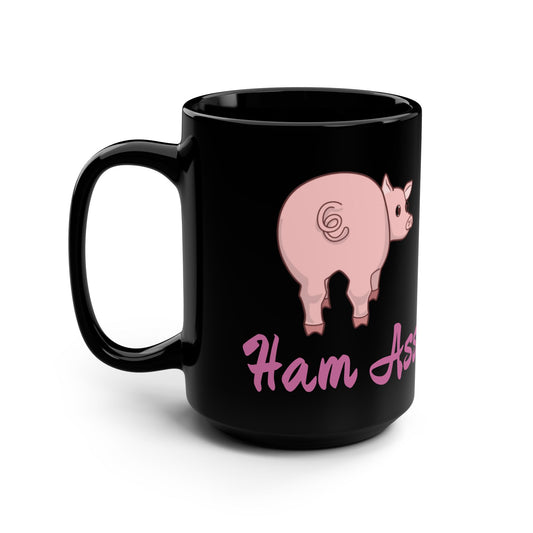 Funny Pig-Themed Black Coffee Mug - 15oz Ceramic - Perfect Gift for Animal Lovers